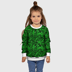 Свитшот детский Зелёный лёд - текстура, цвет: 3D-белый — фото 2