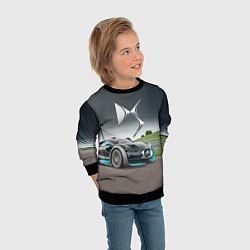 Свитшот детский Citroen DS Spirit - скоростной режим, цвет: 3D-черный — фото 2