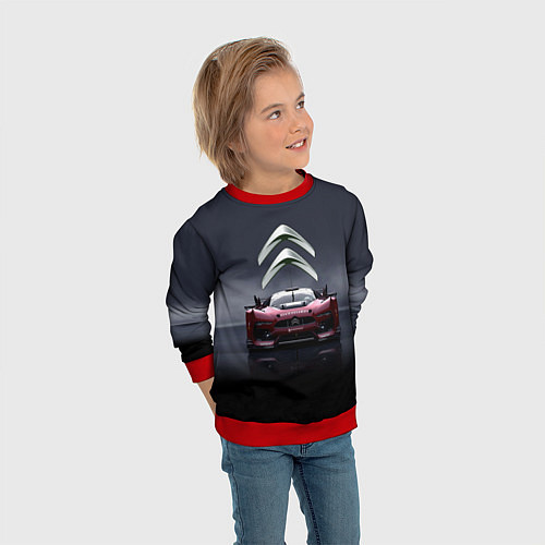 Детский свитшот Citroen - Racing team - Motorsport / 3D-Красный – фото 3