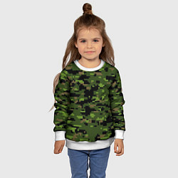 Свитшот детский Камуфляж лесной пиксель, цвет: 3D-белый — фото 2
