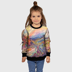 Свитшот детский Осенний пейзаж акварель, цвет: 3D-черный — фото 2