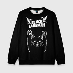 Свитшот детский Black Sabbath рок кот, цвет: 3D-черный