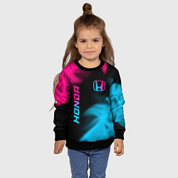 Свитшот детский Honda - neon gradient: надпись, символ, цвет: 3D-черный — фото 2
