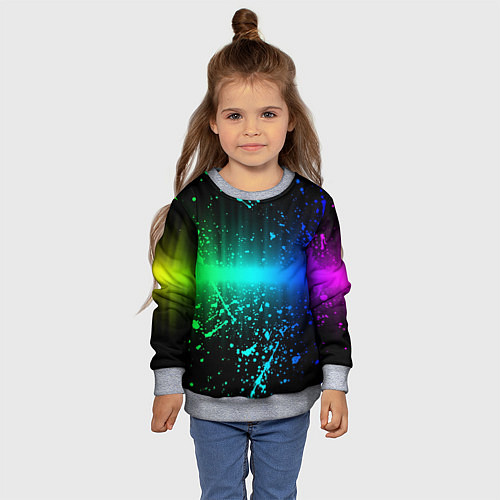 Детский свитшот Неоновая абстракция / 3D-Меланж – фото 4