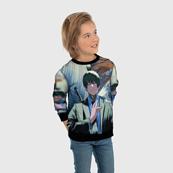 Свитшот детский Человек Бензопила Аки, цвет: 3D-черный — фото 2