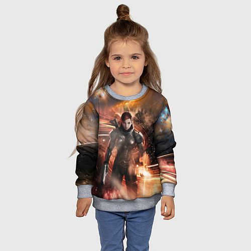 Детский свитшот Mass Effect N7 - Jane Shepard / 3D-Меланж – фото 4