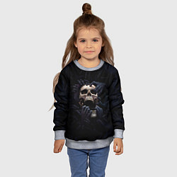 Свитшот детский Hands on skull, цвет: 3D-меланж — фото 2