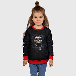 Свитшот детский Hands on skull, цвет: 3D-красный — фото 2