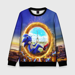 Свитшот детский Соник в кино, цвет: 3D-черный