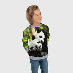 Свитшот детский Влюблённые панды, цвет: 3D-меланж — фото 2
