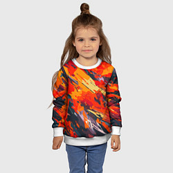 Свитшот детский Оранжевые кляксы, цвет: 3D-белый — фото 2