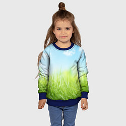 Свитшот детский Зелень и небо, цвет: 3D-синий — фото 2