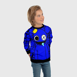 Свитшот детский Радужные друзья персонаж Синий, цвет: 3D-черный — фото 2