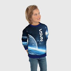 Свитшот детский Космическое пространство - NASA, цвет: 3D-синий — фото 2
