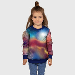 Свитшот детский Многогранное космическое пространство - яркая звез, цвет: 3D-синий — фото 2