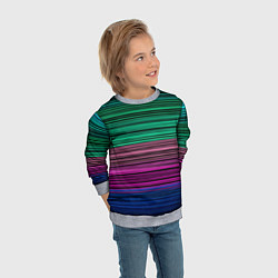 Свитшот детский Разноцветные неоновые шелковые нити, цвет: 3D-меланж — фото 2