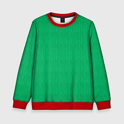 Свитшот детский Зеленый вязаный свитер, цвет: 3D-красный