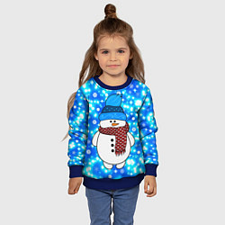 Свитшот детский Снеговик в шапке, цвет: 3D-синий — фото 2