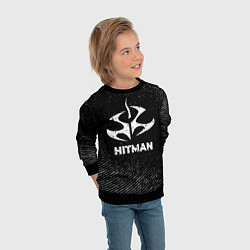 Свитшот детский Hitman с потертостями на темном фоне, цвет: 3D-черный — фото 2