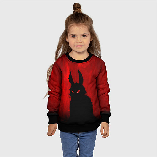 Детский свитшот Evil Rabbit / 3D-Черный – фото 4