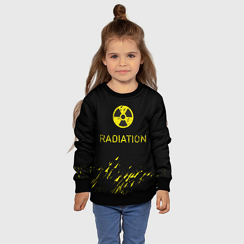 Детский свитшот Radiation - радиационная опасность / 3D-Черный – фото 4
