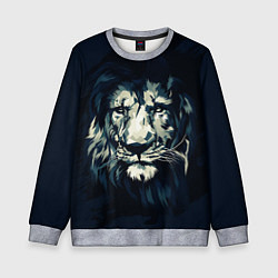 Свитшот детский Голова царя-зверей льва, цвет: 3D-меланж