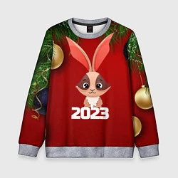 Свитшот детский Кролик 2023, цвет: 3D-меланж