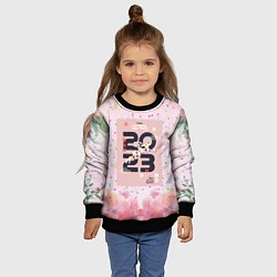 Свитшот детский 2023 - цветочный фон, цвет: 3D-черный — фото 2