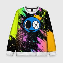 Свитшот детский Rainbow Friends: Blue, цвет: 3D-белый