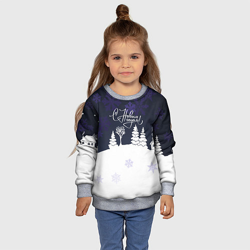 Детский свитшот С новым годом! минимализм / 3D-Меланж – фото 4