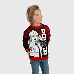 Свитшот детский Пауэр : Человек-бензопила, цвет: 3D-красный — фото 2