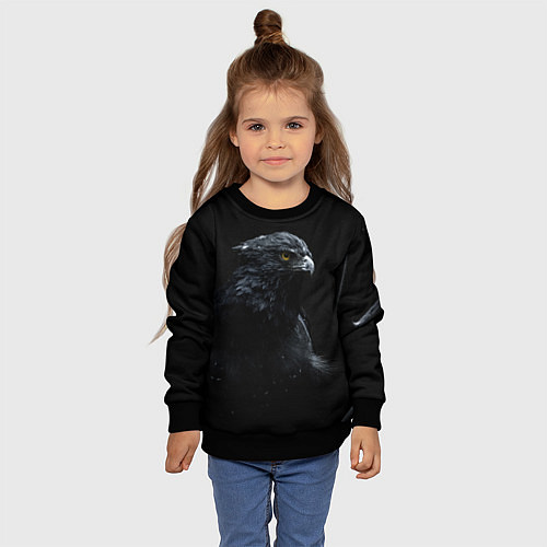 Детский свитшот Тёмный орёл / 3D-Черный – фото 4