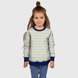 Свитшот детский Полосатый зигзаг узор, цвет: 3D-синий — фото 2