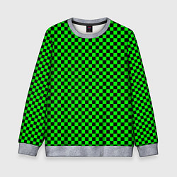 Свитшот детский Зелёная шахматка - паттерн, цвет: 3D-меланж
