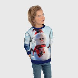 Свитшот детский Снеговичёк, цвет: 3D-синий — фото 2
