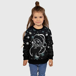 Свитшот детский Дед Мороз и снежинки, цвет: 3D-черный — фото 2