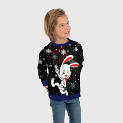 Свитшот детский Подмигивающий кролик, цвет: 3D-синий — фото 2