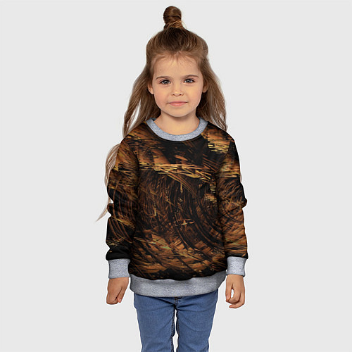 Детский свитшот Абстрактные лиственные краски / 3D-Меланж – фото 4