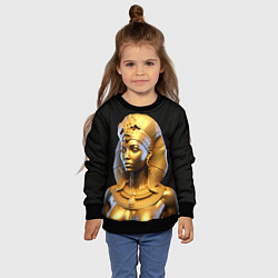 Свитшот детский Нейросеть - золотая египетская богиня, цвет: 3D-черный — фото 2
