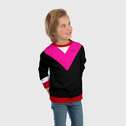 Свитшот детский FIRM черный с розовой вставкой, цвет: 3D-красный — фото 2