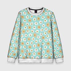 Детский свитшот Цветок скетч белый и красный