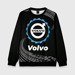 Свитшот детский Volvo в стиле Top Gear со следами шин на фоне, цвет: 3D-черный