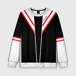 Свитшот детский FIRM черная с белым углом, цвет: 3D-белый