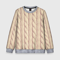 Свитшот детский Светлый вязаный свитер, цвет: 3D-меланж