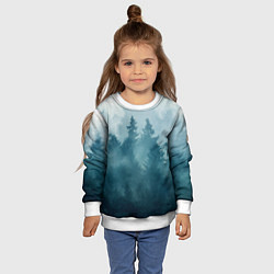 Свитшот детский Лес градиент, цвет: 3D-белый — фото 2