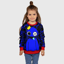 Свитшот детский Радужные друзья - персонаж Синий, цвет: 3D-красный — фото 2