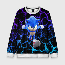 Свитшот детский Sonic неоновый мрамор, цвет: 3D-белый