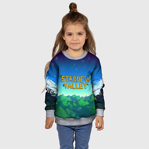 Детский свитшот Горы Stardew Valley / 3D-Меланж – фото 4