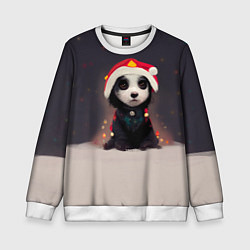 Свитшот детский Пёсель - панда в колпаке, цвет: 3D-белый