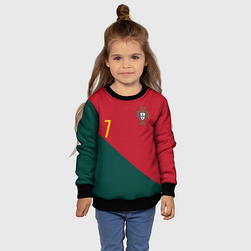 Детский свитшот Роналду ЧМ 2022 сборная Португалии / 3D-Черный – фото 4